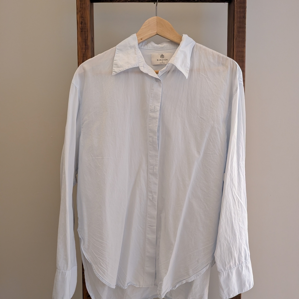 Women's Pale Blue Babaton Oversized Dress Shirt